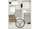 Matte black design package showcasing bath countertops, kitchen backsplash and countertops, tile, flooring, and carpet at 740 Portland Rose Dr, Knightdale, NC 27545