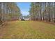 This home features a large backyard and wooded view at 100 Hillside Village Dr, Louisburg, NC 27549