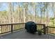 A beautiful wooden back deck featuring a covered grill, perfect for outdoor cooking and relaxation at 1009 High Trail Ct, Wake Forest, NC 27587