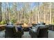 Outdoor fire pit with chairs for relaxing by the fire at 1009 High Trail Ct, Wake Forest, NC 27587