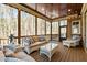 Inviting screened porch with comfortable seating, perfect for relaxation at 1009 High Trail Ct, Wake Forest, NC 27587