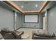 Relax in this cozy theater room, designed for an immersive viewing experience at 1009 High Trail Ct, Wake Forest, NC 27587