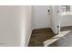 View of the entryway and front door, featuring luxury vinyl plank floors at 1100 Ursa Major Ct, Wendell, NC 27591