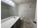 Bathroom with vanity and a combined shower and bathtub at 1208 Wind Rose Dr, Fuquay Varina, NC 27526