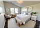 Serene main bedroom features vaulted ceilings, lots of natural light, and neutral decor for a relaxing retreat at 1208 Wind Rose Dr, Fuquay Varina, NC 27526