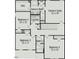 Upstairs floor plan featuring four bedrooms, two baths, laundry, and owner's suite with walk-in closet at 144 E Victory View Ter # 66, Smithfield, NC 27577