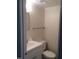 Well-lit half bathroom featuring modern fixtures, a sleek vanity, and a clean, compact design at 1505 Harth Dr, Garner, NC 27529