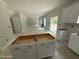 Spacious kitchen area with white cabinetry and sliding glass doors to outdoor space; awaiting finishing touches at 1945 Cranes Creek Rd, Cameron, NC 28326