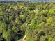 An aerial view showcases the property's lush tree coverage offering privacy and natural beauty at 201 Wortham Dr, Raleigh, NC 27614
