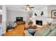 Inviting living room with a fireplace, comfortable seating, and stylish decor at 201 Wortham Dr, Raleigh, NC 27614