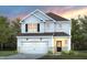 Charming two-story home showcasing a well-manicured lawn and attached two-car garage at 441 Providence Springs Ln, Fuquay Varina, NC 27526