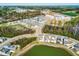 Panoramic aerial view of a residential development with multiple ponds and construction in progress at 5800 Agrinio Way, Raleigh, NC 27603