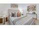 Cozy bedroom featuring a comfortable bed, neutral decor, and stylish wall art at 63 Mable Court # 6, Lillington, NC 27546