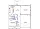 First floor layout featuring kitchen, Gathering room, guest bedroom and two car garage at 70 Cordoba Dr, Franklinton, NC 27525