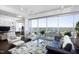 Expansive living space showcasing modern furniture, open-concept design, and floor-to-ceiling windows with city views at 110 N Corcoran St # 2302, Durham, NC 27701