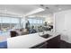 Spacious living room with floor-to-ceiling windows offering city views and stylish decor at 110 N Corcoran St # 2302, Durham, NC 27701