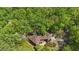 Aerial view of a house surrounded by a green canopy of lush trees at 111 Standing Rock Rd, Chapel Hill, NC 27516