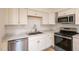Kitchen area with stainless steel appliances and a white backsplash at 1204 Pecan Pl, Durham, NC 27704
