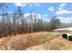 View of backyard with wooded area in background and grass in the foreground at 1423 Bridgewater Dr, Durham, NC 27704
