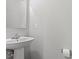 This simple bathroom features a pedestal sink, a mirror, and basic necessities at 1423 Bridgewater Dr, Durham, NC 27704