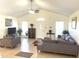 Spacious living room with vaulted ceiling and stylish modern furnishings at 1721 Daniels Farm Rd, Mebane, NC 27302
