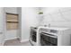Functional laundry room with modern appliances and a decorative wall tapestry at 1914 Malvina Ct, Graham, NC 27253