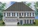 Illustration of a two-story home with gray siding, black shutters and a covered front porch at 25 Bold Dr, Youngsville, NC 27596