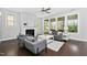 Bright and airy living room featuring a fireplace, dark wood floors, and a comfortable seating area at 3108 Bluff Oak Dr, Cary, NC 27519