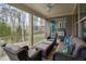 Spacious screened in patio with outdoor seating at 3108 Bluff Oak Dr, Cary, NC 27519