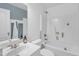 Clean and bright bathroom featuring a shower-tub combo with neutral fixtures at 4516 Ocean Crest Cir, Raleigh, NC 27603