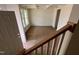 Entryway shows staircase and view of the front room with decorative trim and new paint at 779 Old Station Pointe, Angier, NC 27501