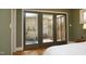 View of the bedroom patio showing the slat wall and landscaped outdoor space at 817 Old Mill Rd, Chapel Hill, NC 27514