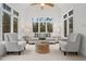 Bright sunroom with neutral furniture, multiple windows, and ample seating at 1021 Reaves Dr Dr, Chapel Hill, NC 27516