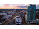 The cityscape is arrayed before the skyscrapers, presenting the buildings, roadways, and railways in the city at 110 N Corcoran St # 2502, Durham, NC 27701
