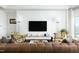 Chic open living space featuring contemporary furnishings, an entertainment center, and plenty of natural light at 110 N Corcoran St # 2502, Durham, NC 27701