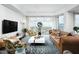 Spacious living room featuring large windows with city views, comfortable seating and contemporary design at 110 N Corcoran St # 2502, Durham, NC 27701