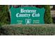 Benvenue Country Club sign with greenery at 1565 Pecan Drive # 30, Nashville, NC 27856