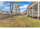 Large backyard with a patio at 215 Mystic Pine Pl, Apex, NC 27539