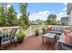 Cozy outdoor deck featuring comfortable seating, providing an ideal space for relaxation and entertainment at 2554 Club Level Dr, Apex, NC 27523