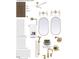 Vineyard Primary Suite Bathroom fixtures including dual mirrors and sinks plus Delta plumbing and bath accessories at 2603 Vineyard St, Durham, NC 27707