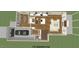 First floor plan rendering showing the living room, dining room, kitchen, garage, and other spaces at 2603 Vineyard St, Durham, NC 27707