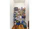 Pantry featuring wire shelving stocked with groceries and household items at 36 Labradoodle Ct, Garner, NC 27529