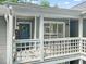 Inviting condo entrance features a blue door with wreath, welcome sign, and a charming porch, creating a cozy first impression at 4601 Timbermill Ct # 302, Raleigh, NC 27612