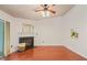 Cozy living room featuring fireplace and sliding glass door to balcony at 4601 Timbermill Ct # 302, Raleigh, NC 27612