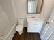 Cozy bathroom with updated vanity and fixtures at 5605 Christie Ln, Durham, NC 27713
