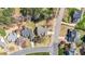 Bird's eye view of a house nestled in a residential neighborhood, highlighting its prime location at 749 Hadrian Dr, Garner, NC 27529