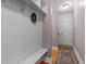 Practical mudroom with built-in storage and coat hooks at 749 Hadrian Dr, Garner, NC 27529
