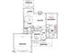 Detailed first-floor floor plan showcasing kitchen, Gathering room, Primary bedroom, and double garage at 85 Prency Ln, Middlesex, NC 27557