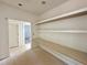 Unfinished pantry features ample shelving and an open design at 95 Cherry Bark Dr, Youngsville, NC 27596