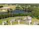 Aerial view of a neighborhood with private lake access at 112 Roping Horn Way, Willow Springs, NC 27592
